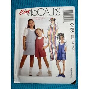 McCalls 8125 Sewing pattern girls overalls jumper size 4 5 6